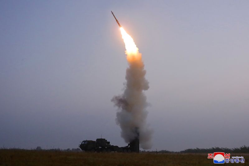 FILE PHOTO: A newly developed anti-aircraft missile is seen during