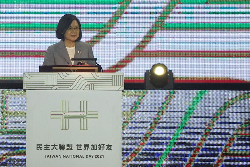 Taiwan President Tsai Ing-wen attends a gala at Hsinchu Air