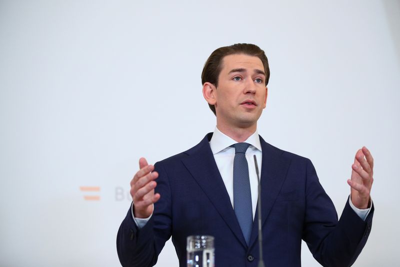 Austria’s Chancellor Kurz gives statement in Vienna