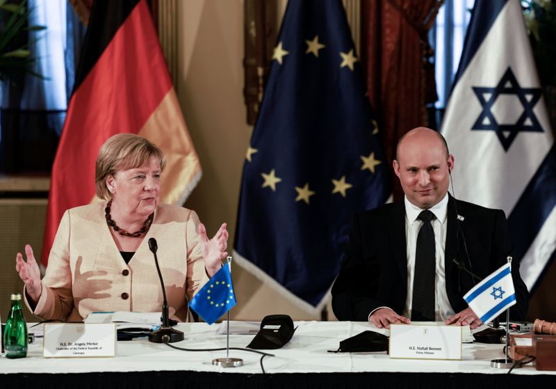 Prime Minister Naftali Benett meets with German Chancellor Angela Merkel