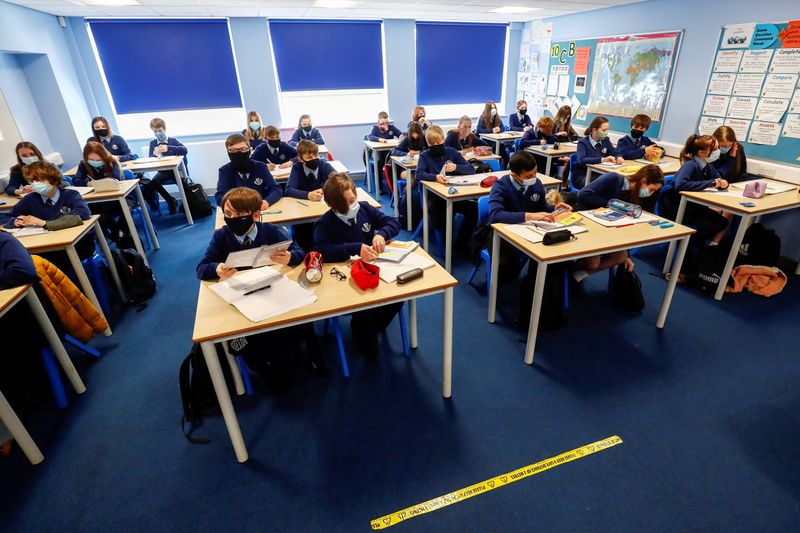 FILE PHOTO: Students attend a lesson at Weaverham High School,