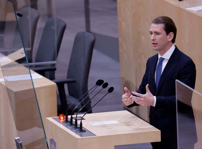 FILE PHOTO: Former Chancellor Kurz attends a session of the
