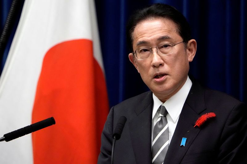 FILE PHOTO: Japan’s PM Kishida speaks during news conference in