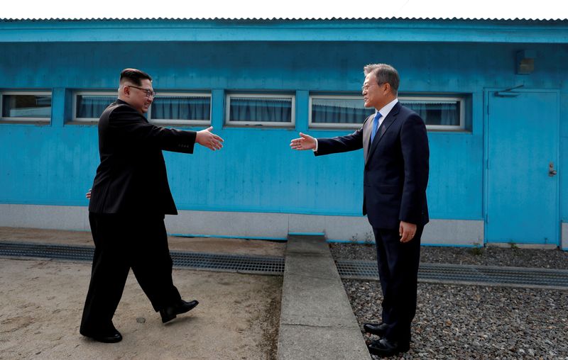 South Korean President Moon Jae-in and North Korean leader Kim