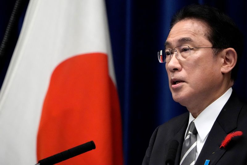 FILE PHOTO: Japan’s PM Kishida speaks during news conference in