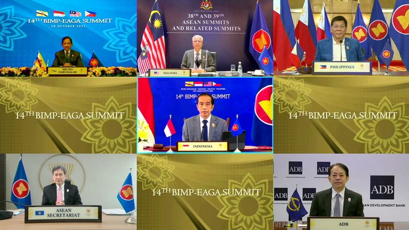 Participants of the virtual ASEAN BIMP-EAGA Summit pose for a