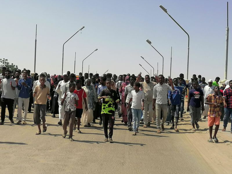 FILE PHOTO: Anti-military protests in northeastern Sudan