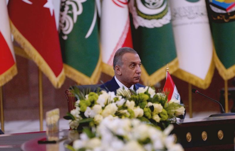 FILE PHOTO: Iraqi Prime Minister Mustafa al-Kadhimi attends a summit