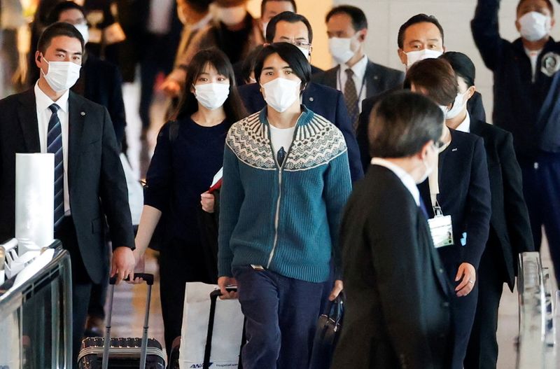 Mako Komuro, former Japan’s Princess Mako, leaves Japan with her