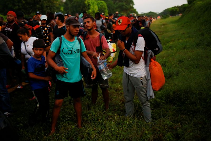 Migrants from Venezuela in the caravan heading to the U.S.