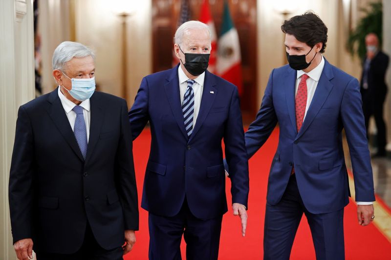 U.S. President Biden hosts leaders of Canada and Mexico at