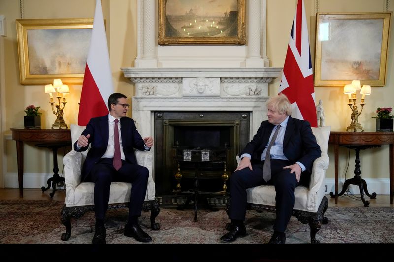 British PM Johnson hosts Polish PM Morawiecki on Downing Street