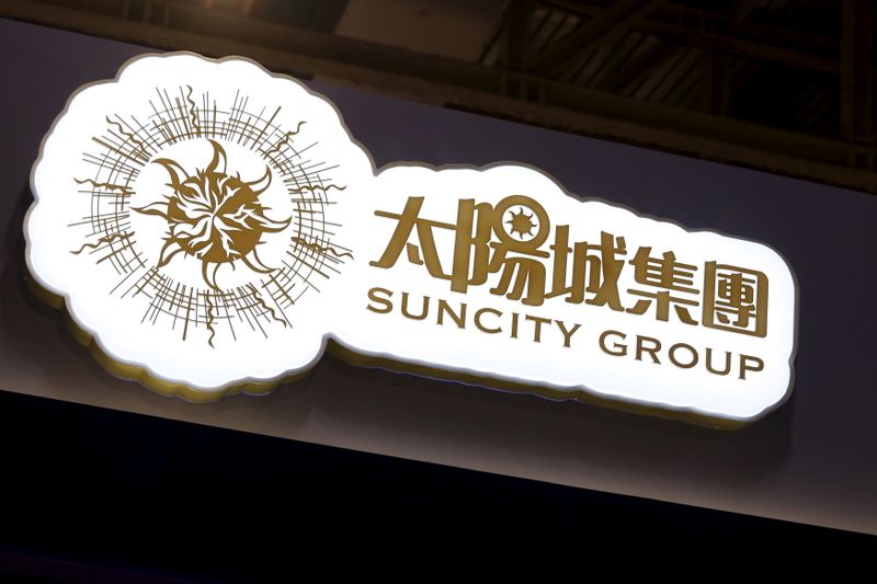 FILE PHOTO: A logo of Macau junket operator Suncity Group