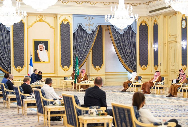 Saudi Crown Prince, Mohammed bin Salman, receives French President Emmanuel