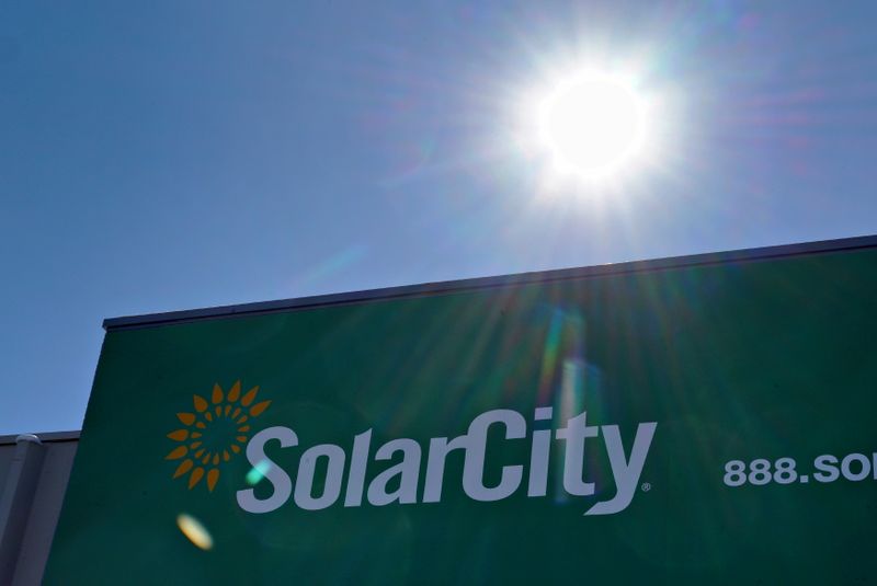FILE PHOTO: The company’s logo is seen on the SolarCity