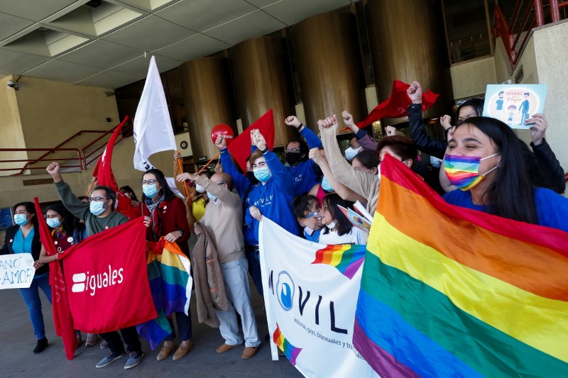 Chile’s Senate vote for same-sex marriage bill during a session