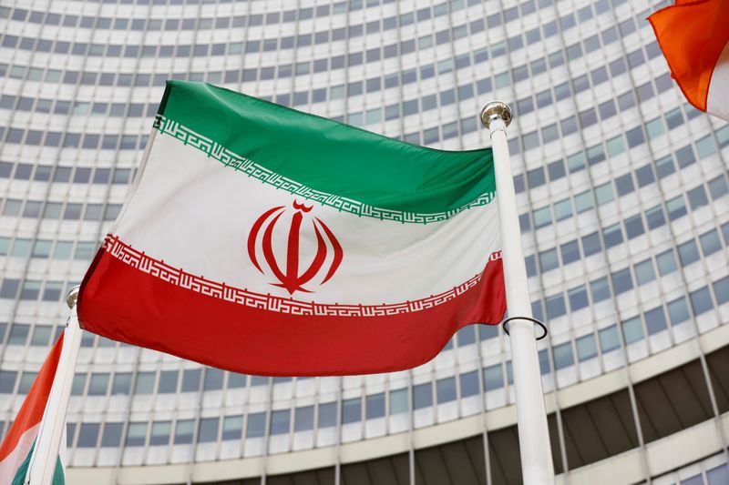 FILE PHOTO: The Iranian flag waves in front of the