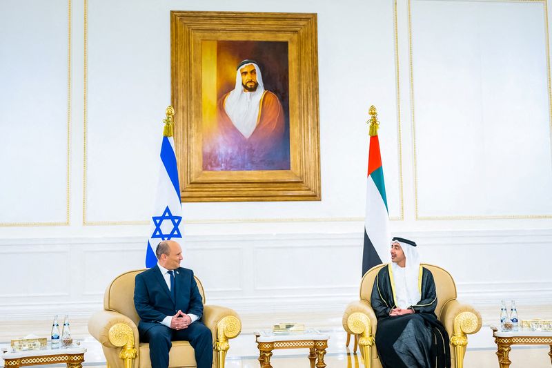 Israeli Prime Minister Naftali Bennett meets with United Arab Emirates