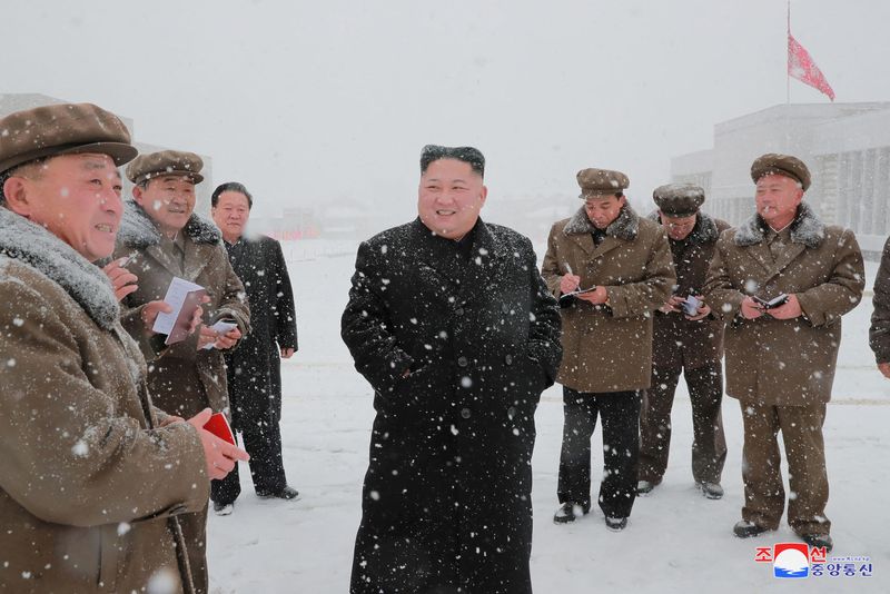 KCNA picture of North Korean leader Kim Jong Un inspecting