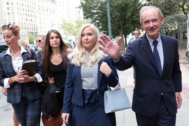 FILE PHOTO: Virginia Giuffre and lawyer David Boies arrive for