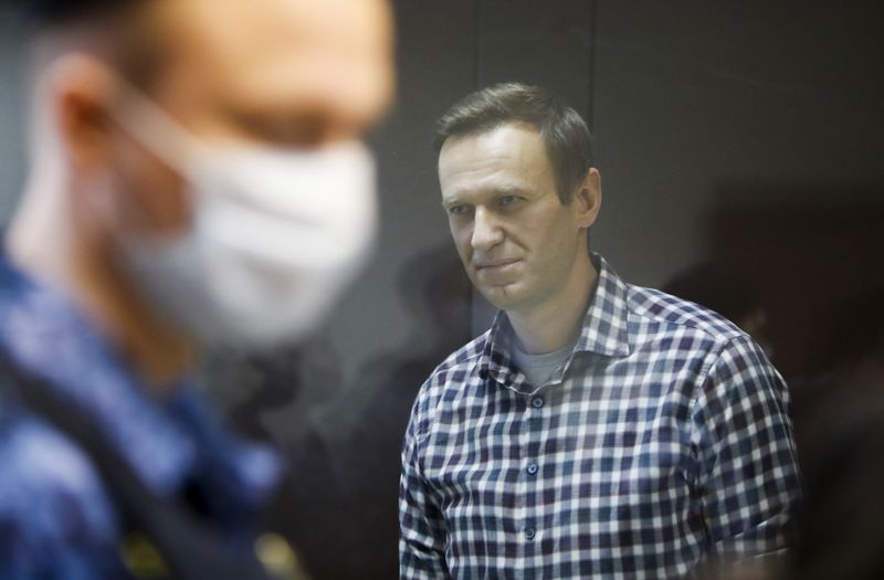 FILE PHOTO: Russian opposition politician Alexei Navalny attends a hearing