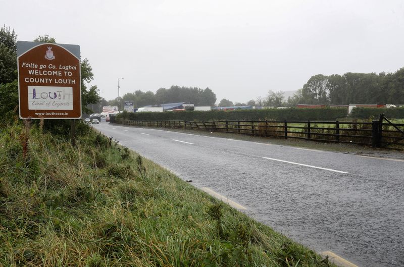 View of the border crossing between the Republic of Ireland