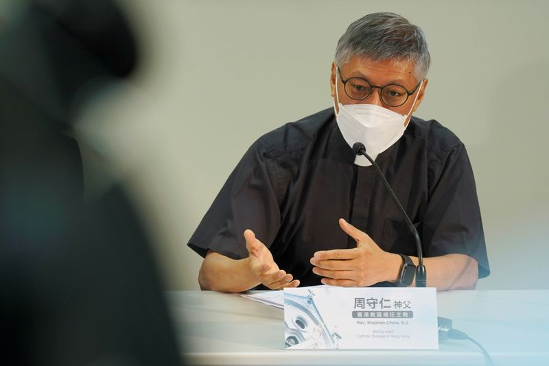 Stephen Chow, bishop-elect of Catholic Diocese of Hong Kong, attends
