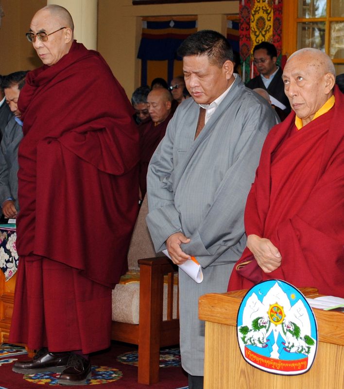 FILE PHOTO: The Dalai Lama, Penpa Tsering, and Samdhong Rinpoche