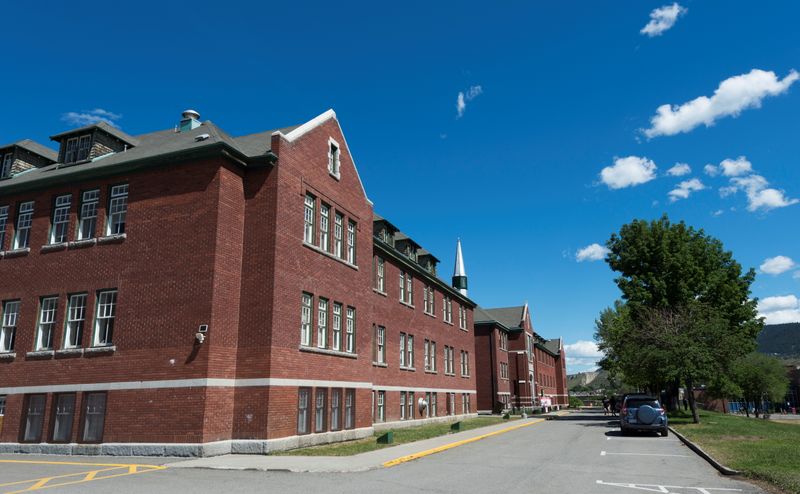 The former Kamloops Indian Residential School is pictured, after the