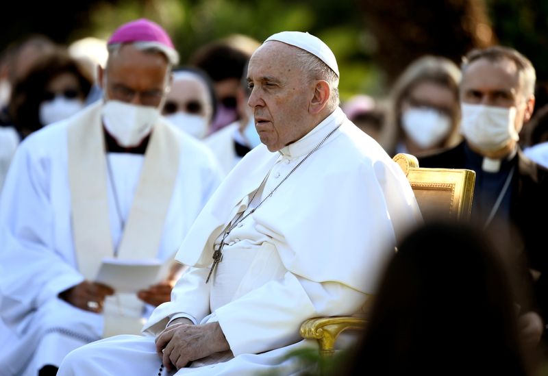 FILE PHOTO: Pope Francis leads Holy Rosary prayer in Vatican