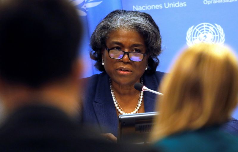 New U.S. Ambassador to United Nations, Linda Thomas-Greenfield holds a