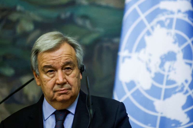 FILE PHOTO: U.N. Secretary-General Guterres attends a news conference in