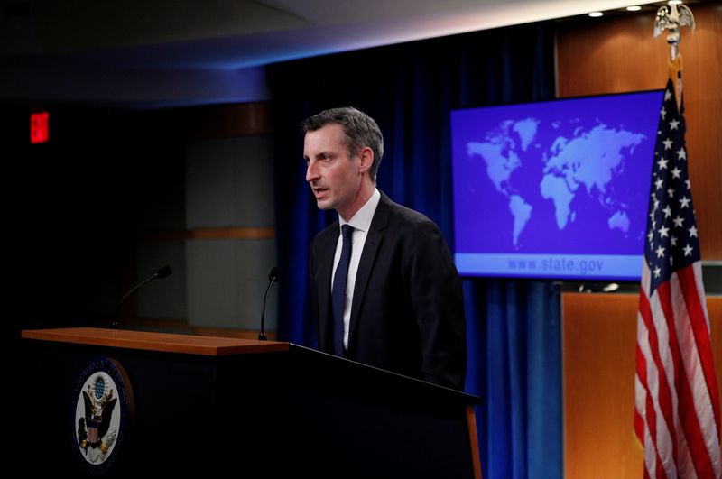 U.S. State Department Spokesman Ned Price holds news briefing at