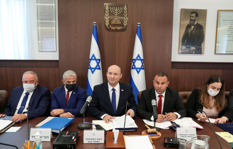 FILE PHOTO: Israeli PM Bennett convenes weekly cabinet meeting in