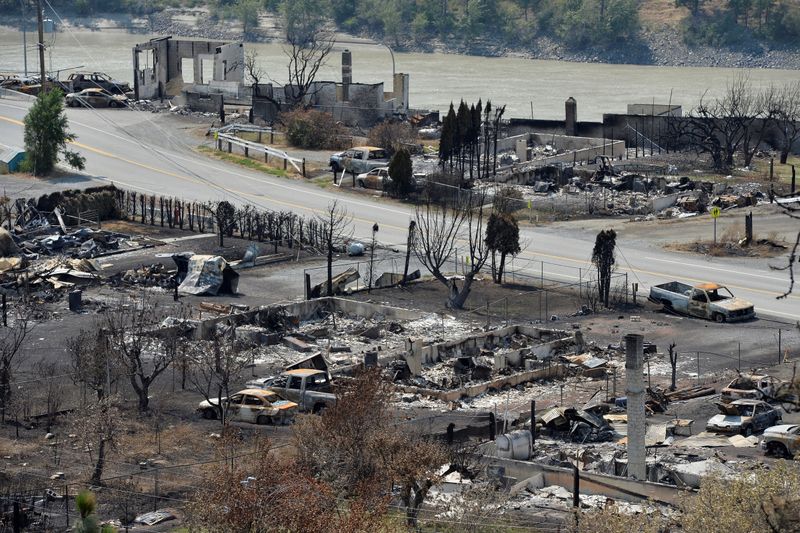 Town of Lytton destroyed by a wildfire