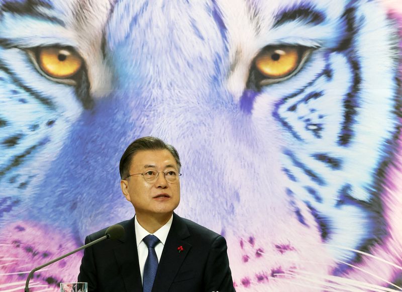 South Korean President Moon Jae-in delivers a new year speech
