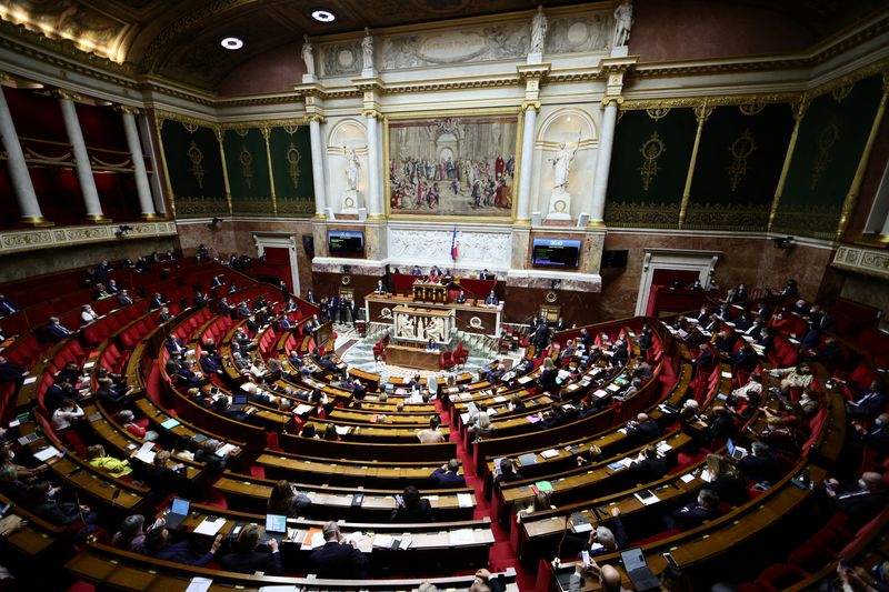 French lawmakers discuss government’s vaccine pass bill at the National