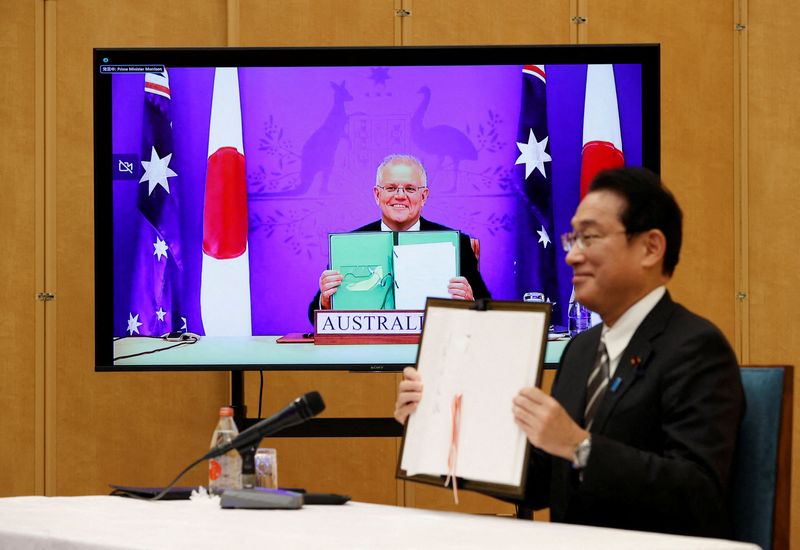 Japan’s Prime Minister Fumio Kishida and Australia’s Prime Minister Scott
