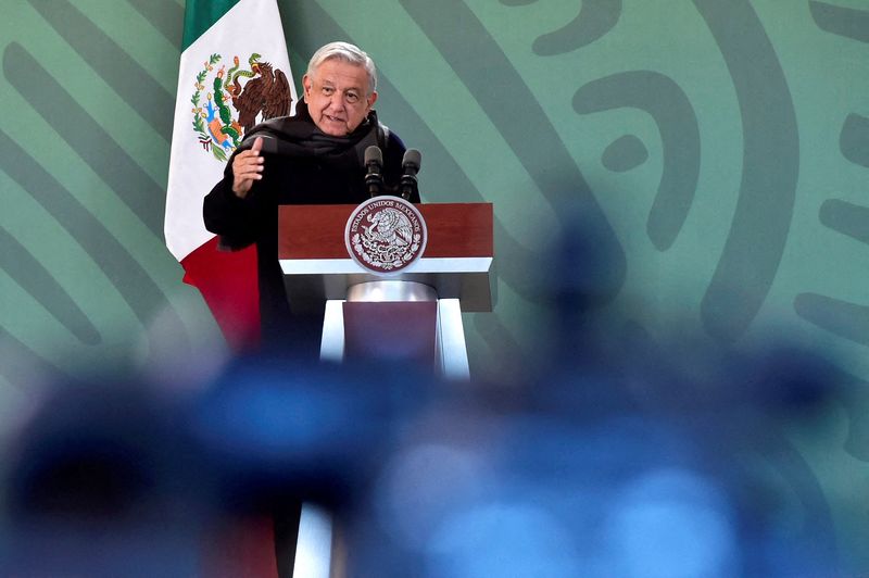 Mexico’s President Andres Manuel Lopez Obrador holds a news conference
