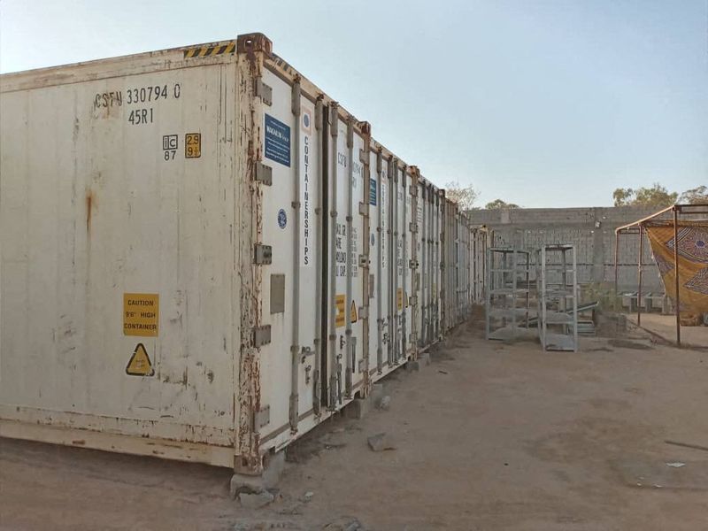 Food refrigerated containers holding corpses of alleged Islamic State fighters