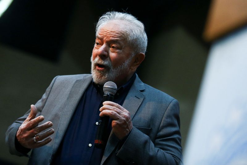 Former Brazil’s President Lula speaks in Sao Paulo