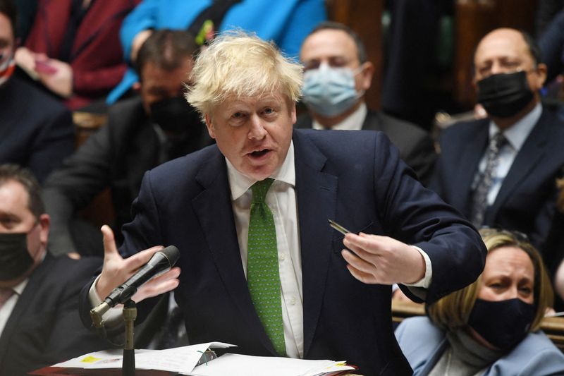 British PM Johnson speaks during the weekly question time debate