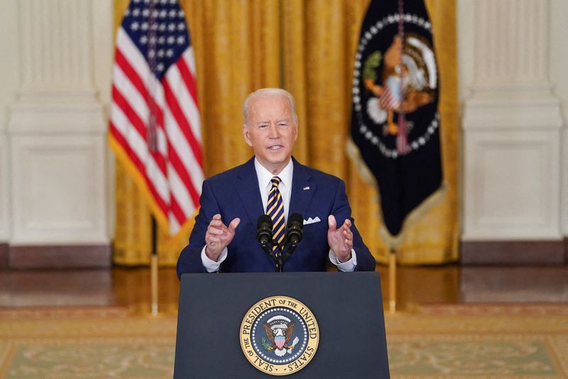 U.S. President Joe Biden holds a formal news conference at
