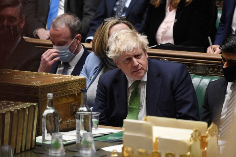 FILE PHOTO: British PM Johnson speaks during the weekly question