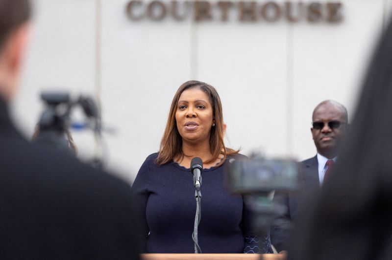 FILE PHOTO: New York State Attorney General Letitia James smiles