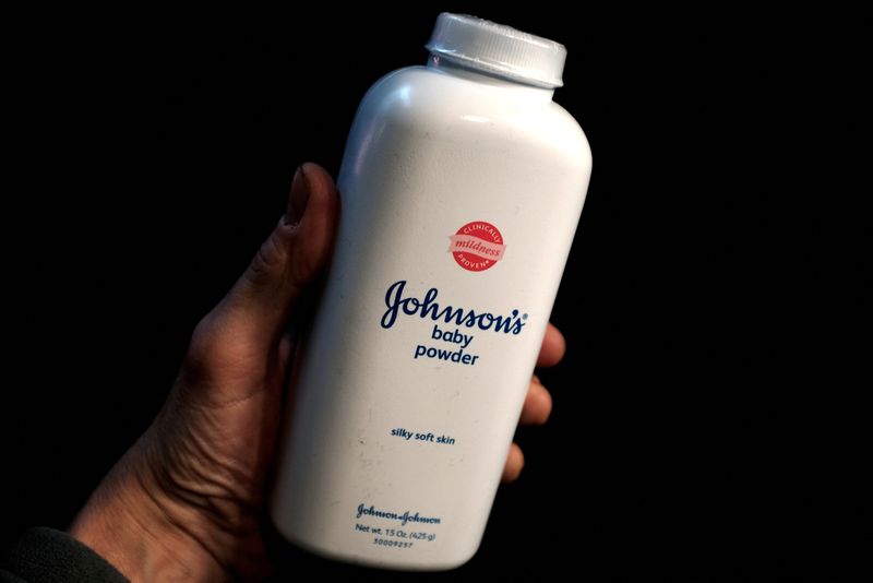 FILE PHOTO: A bottle of Johnson’s Baby Powder is seen