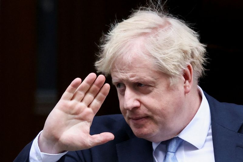British PM Johnson leaves 10 Downing Street in London