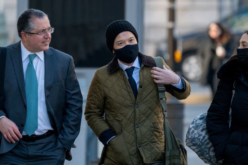 FILE PHOTO: Ex-Goldman Sachs banker Roger Ng arrives at federal