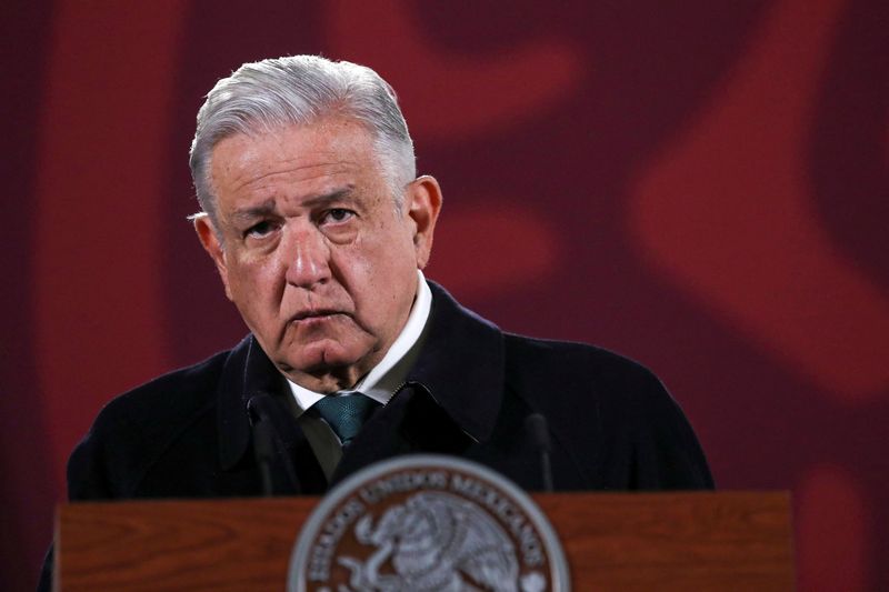 Mexico’s President Lopez Obrador attends daily news conference at the