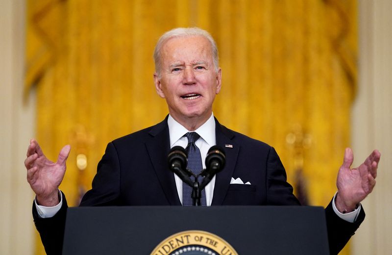 U.S. President Biden speaks about situation in Russia and Ukraine,